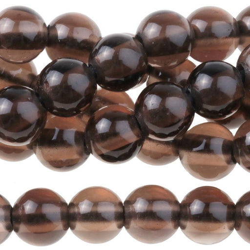 Dakota Stones Smoky Quartz 8mm Large-Hole Round Bead Strand