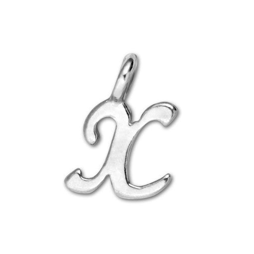 JBB Charm, Alphabet Letter 'X' 8.5x4mm, Sterling Silver (1 Piece)