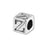 Greek Letter Bead, Large Hole Cube 'Zeta' 5.6mm, Sterling Silver (1 Piece)