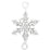 Connector Link, Winter Snowflake 22x13mm, Sterling Silver (1 Piece)