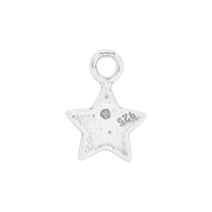 Sterling Silver Charm, Hammered Star 11x8mm, 1 Piece