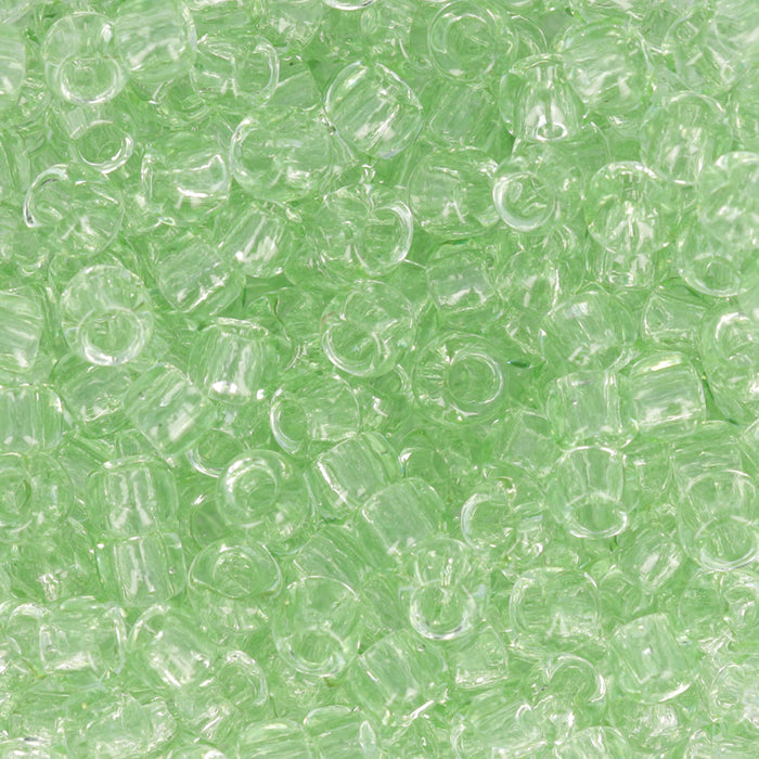 Toho RE:Glass Seed Beads, Round Size 8/0, #5004 Transparent Green, (2.5" Tube)