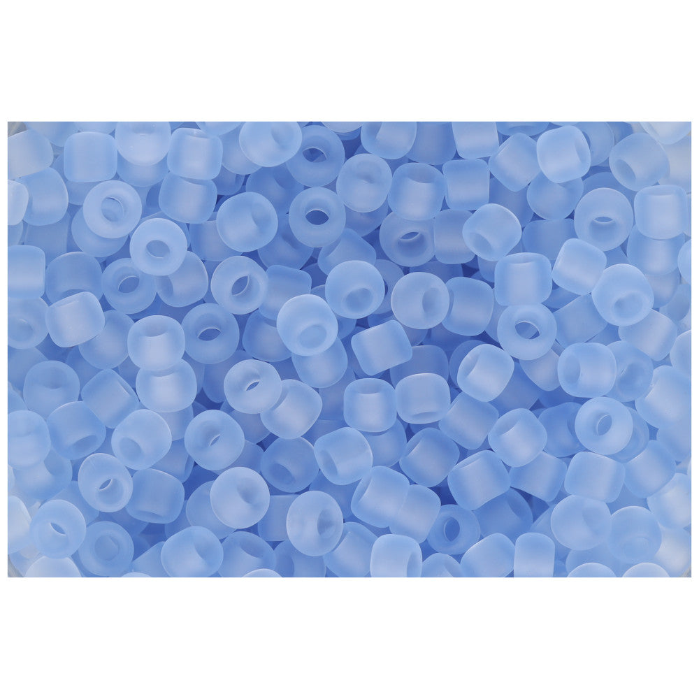 Toho RE:Glass Seed Beads, Round Size 8/0, #5013F Matte Transparent Blue, (2.5" Tube)