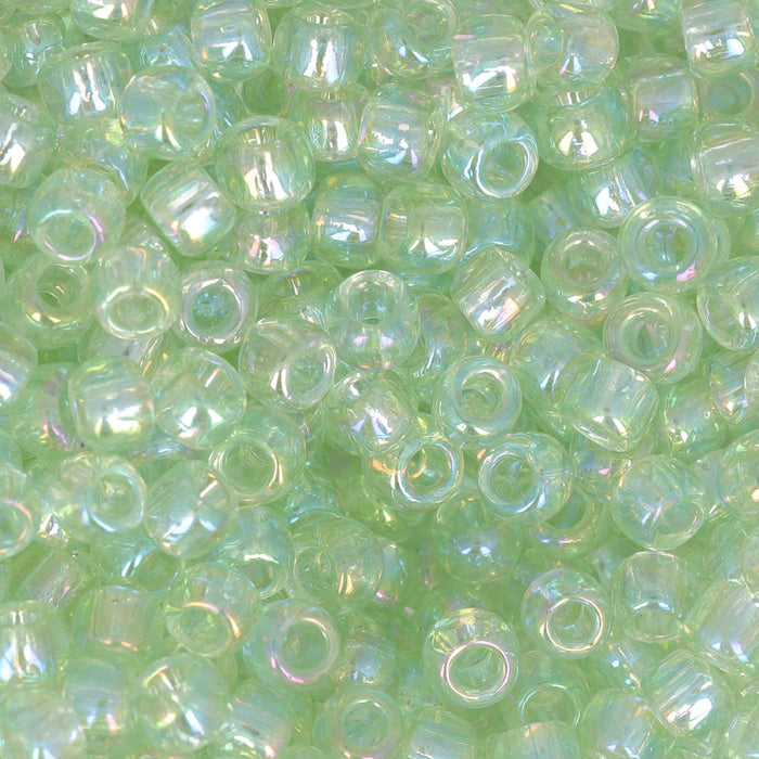 Toho RE:Glass Seed Beads, Round Size 8/0, #5164 Rainbow Green, (2.5" Tube)