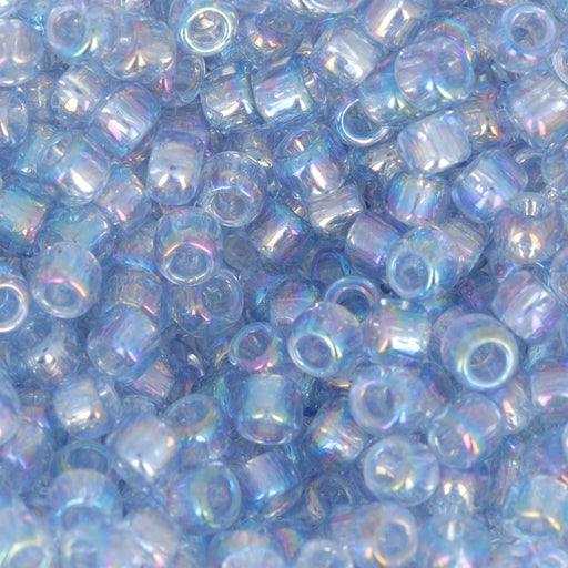 Toho RE:Glass Seed Beads, Round Size 8/0, #5168 Rainbow Blue, (2.5" Tube)