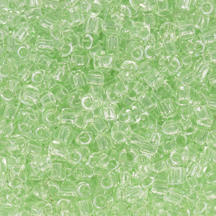 Toho RE:Glass Seed Beads, Round Size 11/0, #5004 Transparent Green, (2.5" Tube)