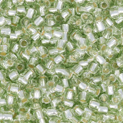 Toho RE:Glass Seed Beads, Round Size 11/0, #PF5024 Silver Lined PermaFinish - Green, (2.5" Tube)
