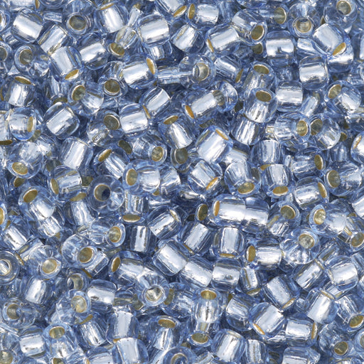 Toho RE:Glass Seed Beads, Round Size 11/0, #PF5033 Silver Lined PermaFinish - Blue, (2.5" Tube)