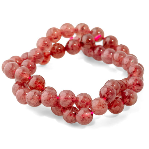 Strawberry Quartz 8mm Round AA Grade - 15-16 Inch