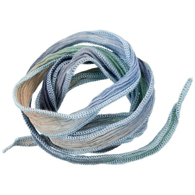 Hand-Dyed Silk Ribbon, 20mm Wide, Pastels Blend (32-36 Inch Strand)