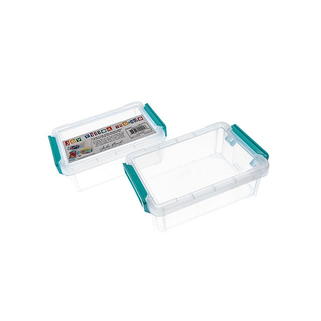 Storage Container, 2 Piece Stackable Rectangles with Lids 5.5x4 Inches (1 Set)