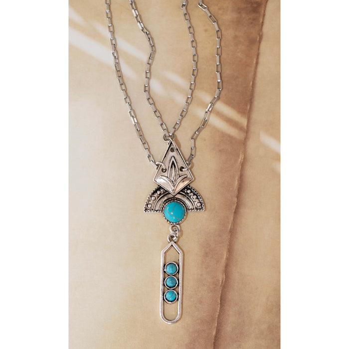 38x24mm Intricate Dagger Design Connector with Faux Accent from the Sierra Collection - Silver Plated