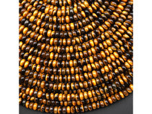 Natural Tiger's Eye 6mm Rondelle Bead Strand - AAA Grade