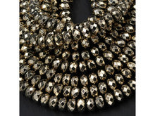 Titanium Pyrite 4mm Faceted Rondelle Bead Strand