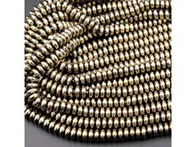 Titanium Pyrite 3mm Smooth Rondelle Heishi Bead Strand