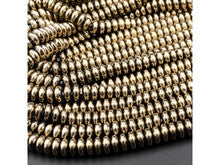 Titanium Pyrite 6mm Smooth Rondelle Heishi Bead Strand