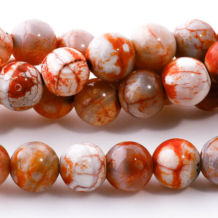 Terra Agate Red 8mm Round - 15-16 Inch