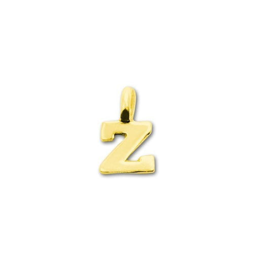 JBB Alphabet Charm, Letter 'Z' 7.5x5mm, Gold Vermeil (1 Piece)