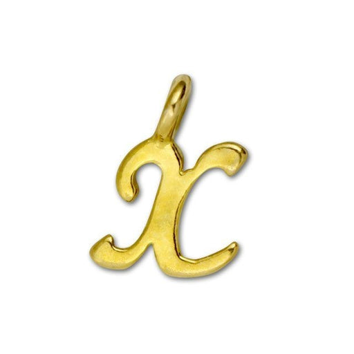 JBB Alphabet Charm, Letter 'X' 10x7mm, Gold Vermeil (1 Piece)