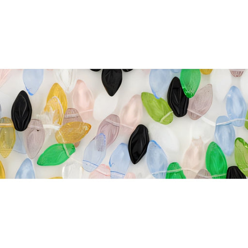 Czech Leaves 10 x 5mm Mandarin Seascape Mix (50pcs)