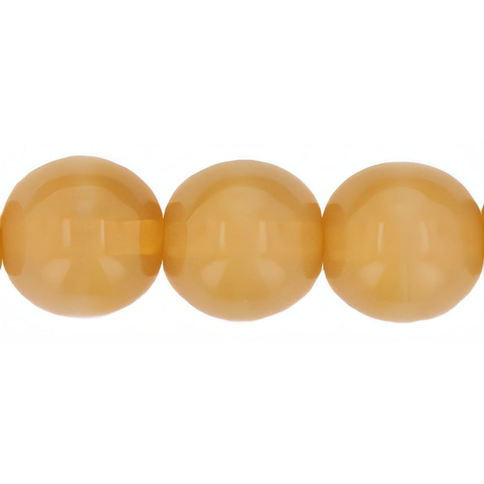 Czech Round Beads 10mm Milky Topaz (25pcs)