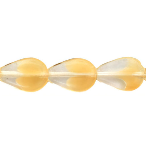 Czech Flat Drops 7/11mm Crystal/Beige (25pcs)