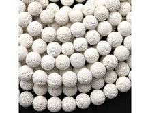 White Lava 4mm Smooth Round Bead Strand