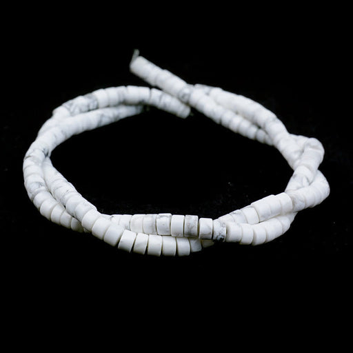 White Howlite 2X4mm Heishi - 15-16 Inch