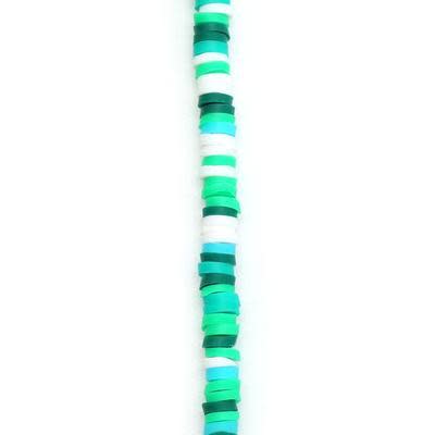 4mm Vinyl/Vulcanite Heishi Beads - Mixed Colors (Green)