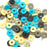 6mm Vinyl/Vulcanite Heishi Beads - Mixed Colors (Brown Blue)