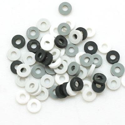 4mm Vinyl/Vulcanite Heishi Beads - Mixed Colors (Black/Grey)