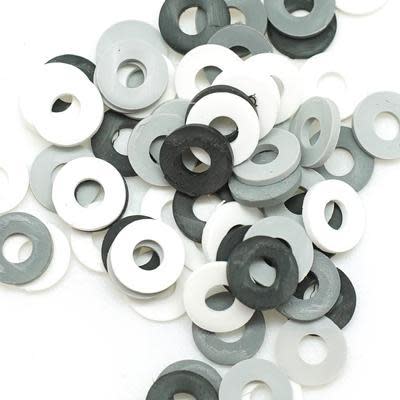 8mm Vinyl/Vulcanite Heishi Beads - Mixed Colors (Black/Grey)