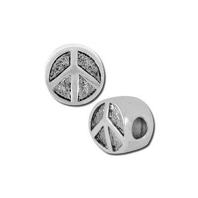 Round Peace Bead for 2mm Leather