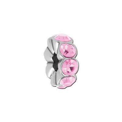 Pink Rhinestone Rondelle Bead for 2mm Leather