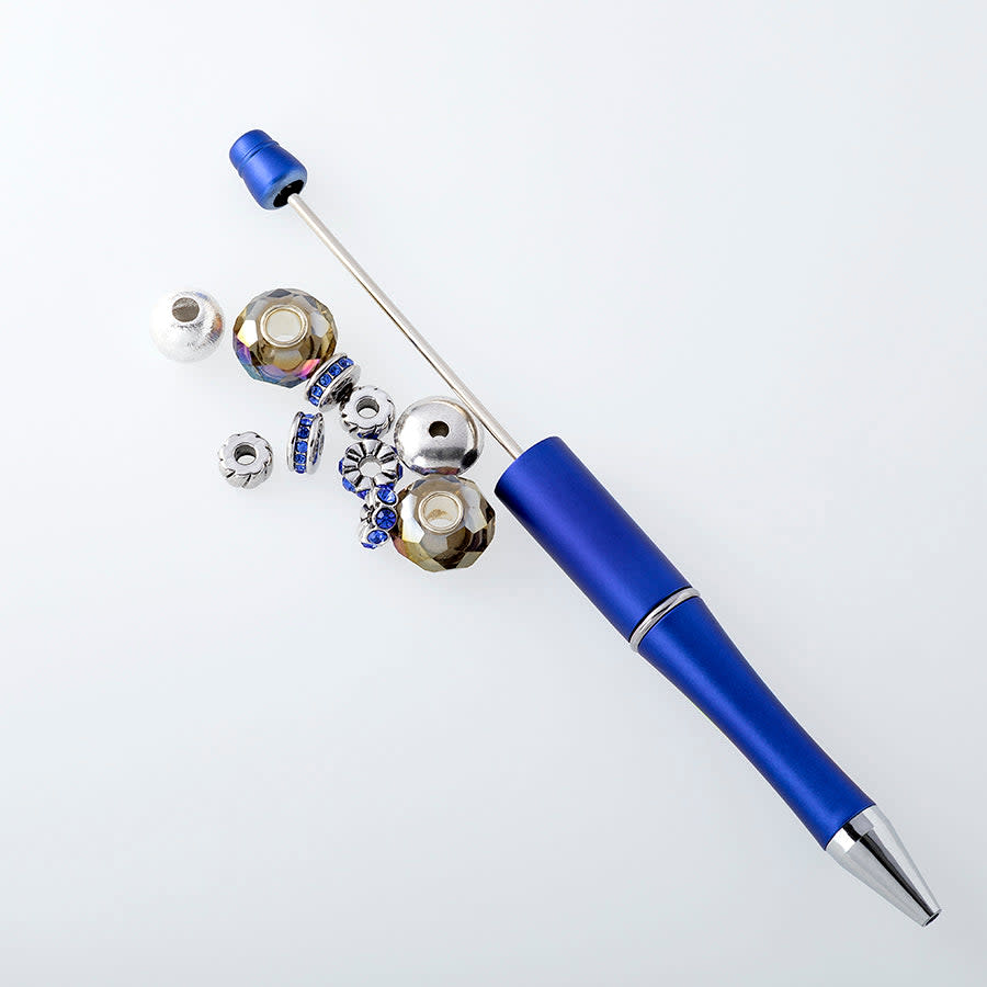 Beads with Bead Pen Kit - Silver and Blue Beads with  Blue Pen - Limited Edition