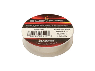 S-Lon Fire Beading Thread, 8lb Test and 0.007 Thick, Clear (15 Yards)