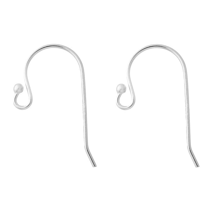 Simple Loop with Ball French Earring Wires - Sterling Silver (1 Pair)