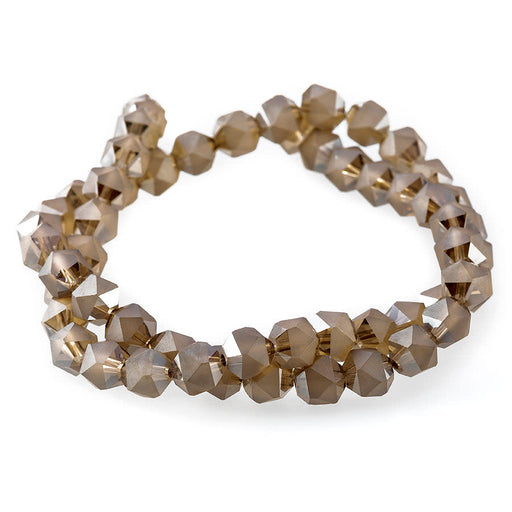 8mm Matte Silver Star Cut Glass Beads