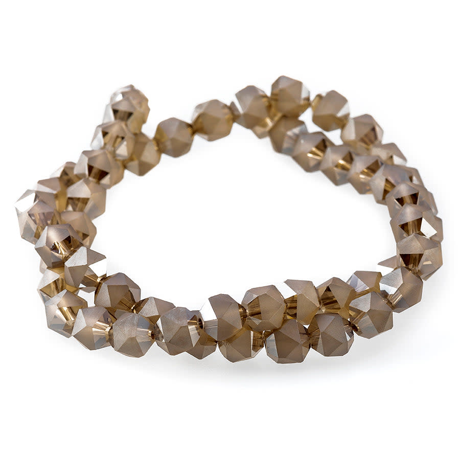 8mm Matte Silver Star Cut Glass Beads