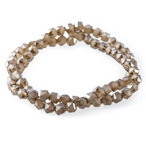 6mm Matte Silver Star Cut Glass Beads