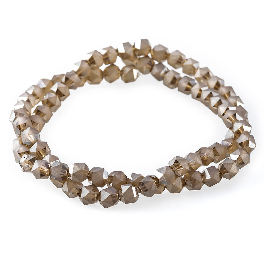 6mm Matte Silver Star Cut Glass Beads