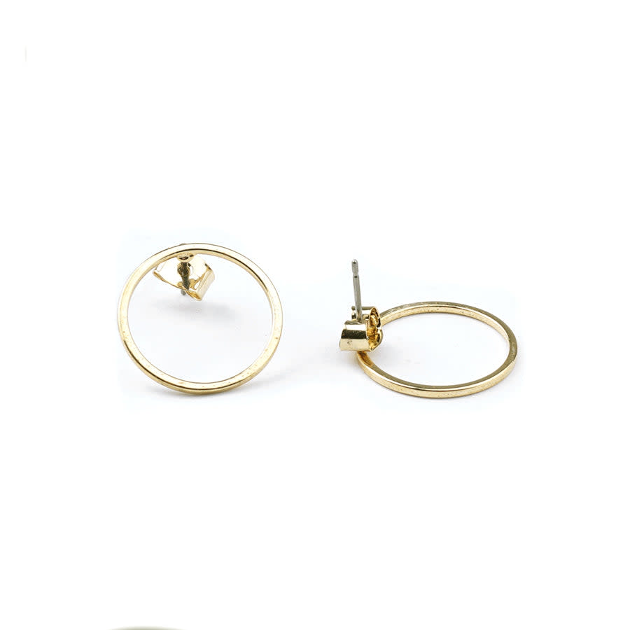 18mm Gold Hoop Post Earrings (1 Pair)