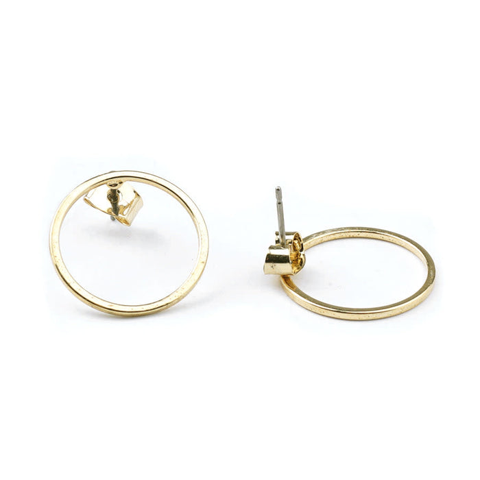 21mm Gold Hoop Post Earrings (1 Pair)