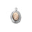 12x8mm Oval Charm/Pendant with Gemstone from the Global Collection - Rhodium Plated with Graphis Feldspar