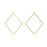 38x30mm Diamond Shaped Pendant/Beadable Frame Component in Gold Plated Brass from the Geo Collection (1 Pair)