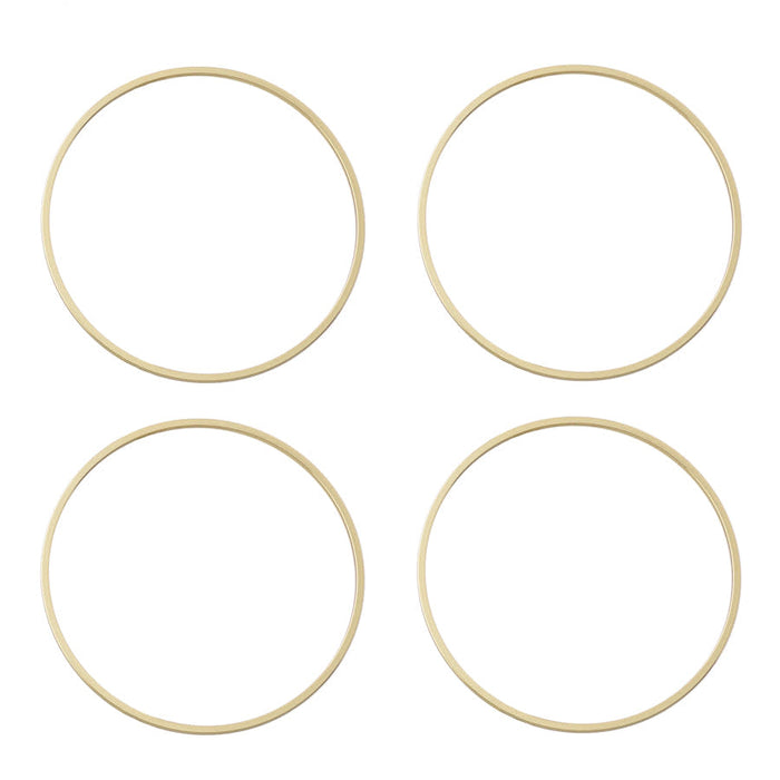 40mm Large Circle Beadable Frame Connector in Gold Plated Brass from the Geo Collection (4 Pieces)