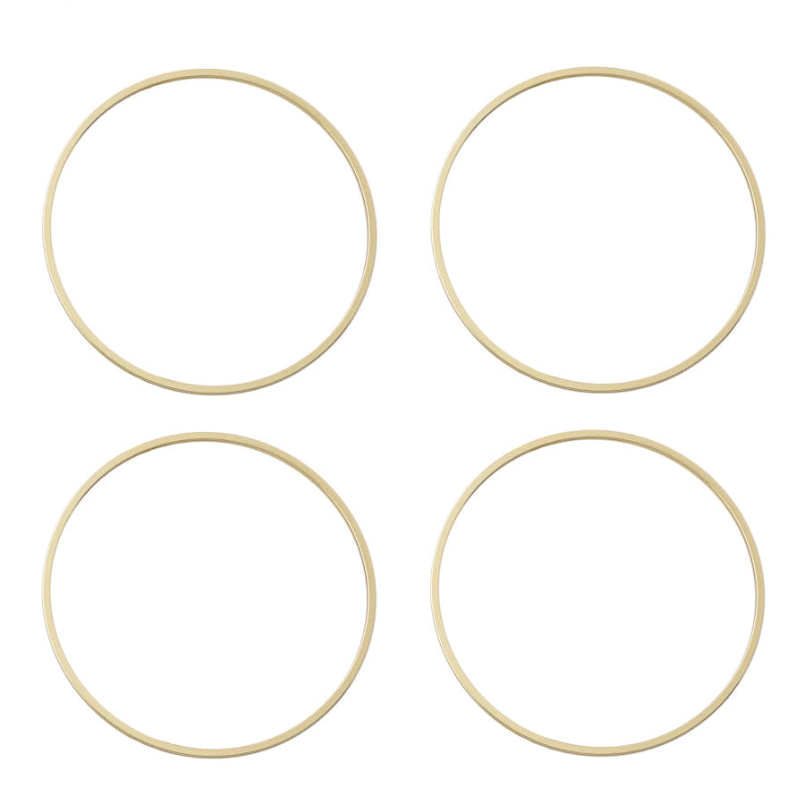 40mm Large Circle Beadable Frame Connector in Gold Plated Brass from the Geo Collection (4 Pieces)