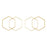 22mm Small Hexagon Beadable Frame Connector in Gold Plated Brass from the Geo Collection (4 Pieces)