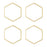 22mm Small Hexagon Beadable Frame Connector in Gold Plated Brass from the Geo Collection (4 Pieces)