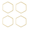 22mm Small Hexagon Beadable Frame Connector in Gold Plated Brass from the Geo Collection (4 Pieces)